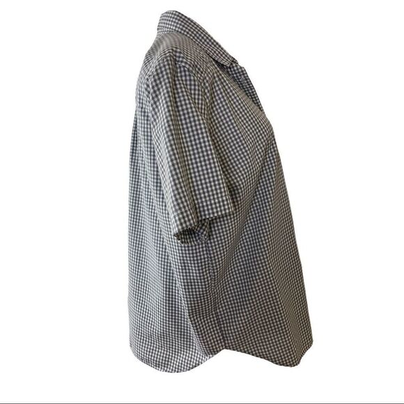 ALFRED DUNNER Gray White Checked Blouse Size 16 - Picture 2 of 8
